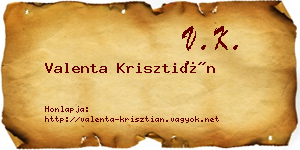Valenta Krisztián névjegykártya