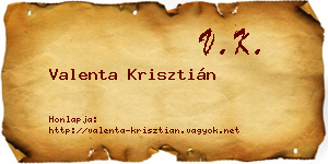 Valenta Krisztián névjegykártya